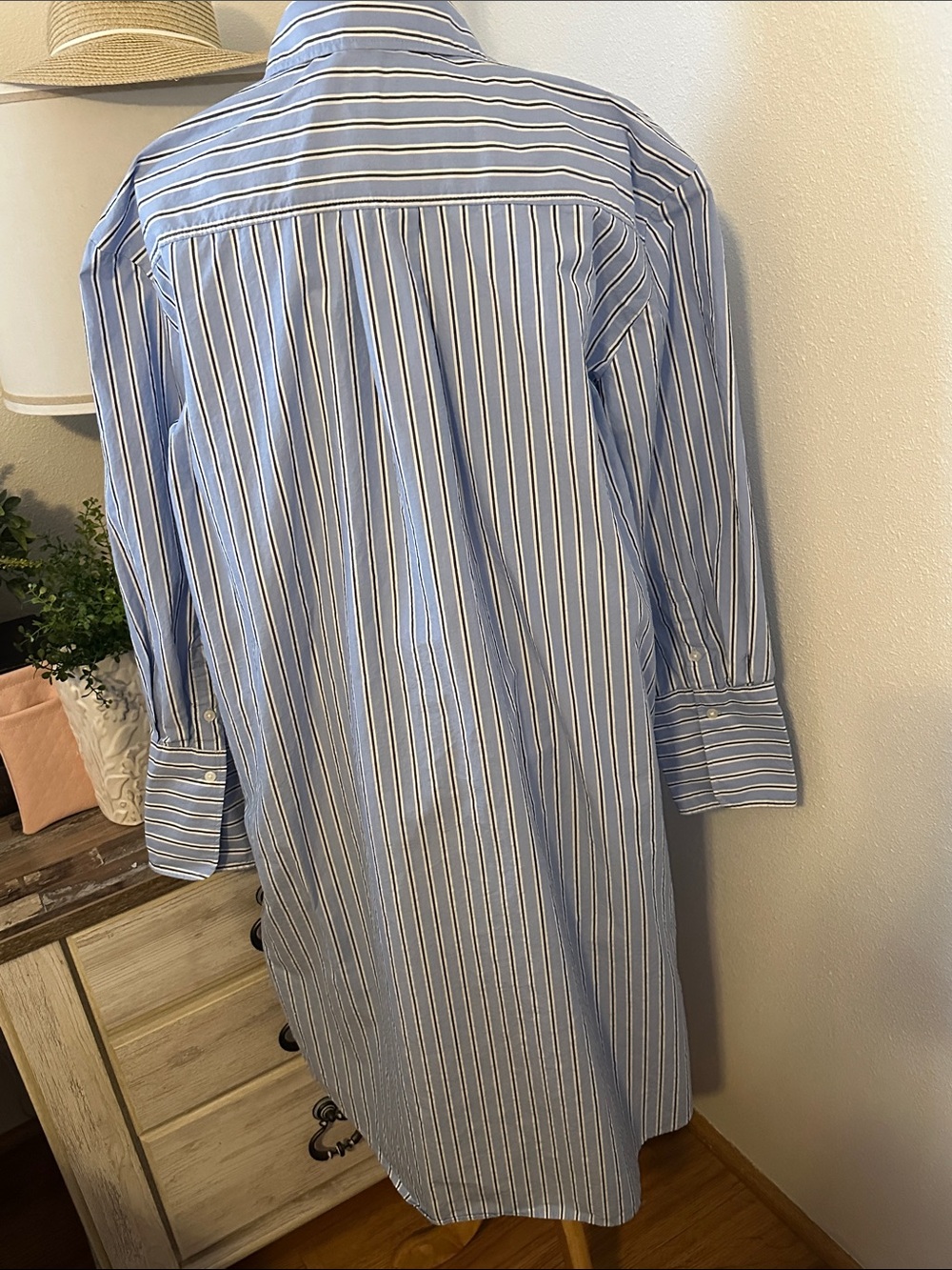 H&M Light Blue and White Striped Button-Down Shirt Dress - Picture 2 of 5